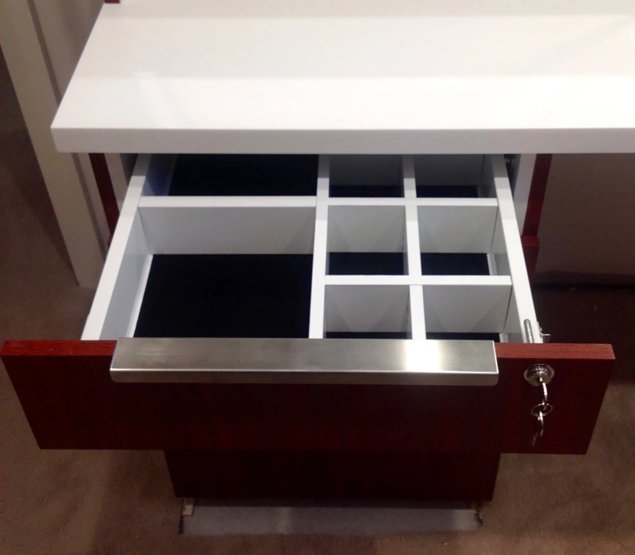 Partitioned-lockable-drawers